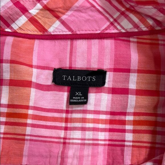 TALBOTS BUTTON-UP PLAID SHIRT. - Picture 9 of 10